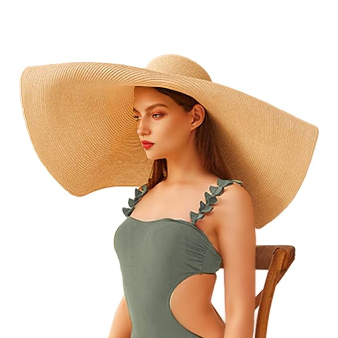 Women's Extra Large Summer Roll Up Big Beach Hats with Wide Brims, Floppy  Oversized Beach Straw Hats Multicolour - The Wholesales Bazar